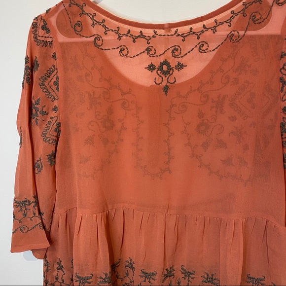 Free People embroidered burnt orange top - Picture 10 of 10